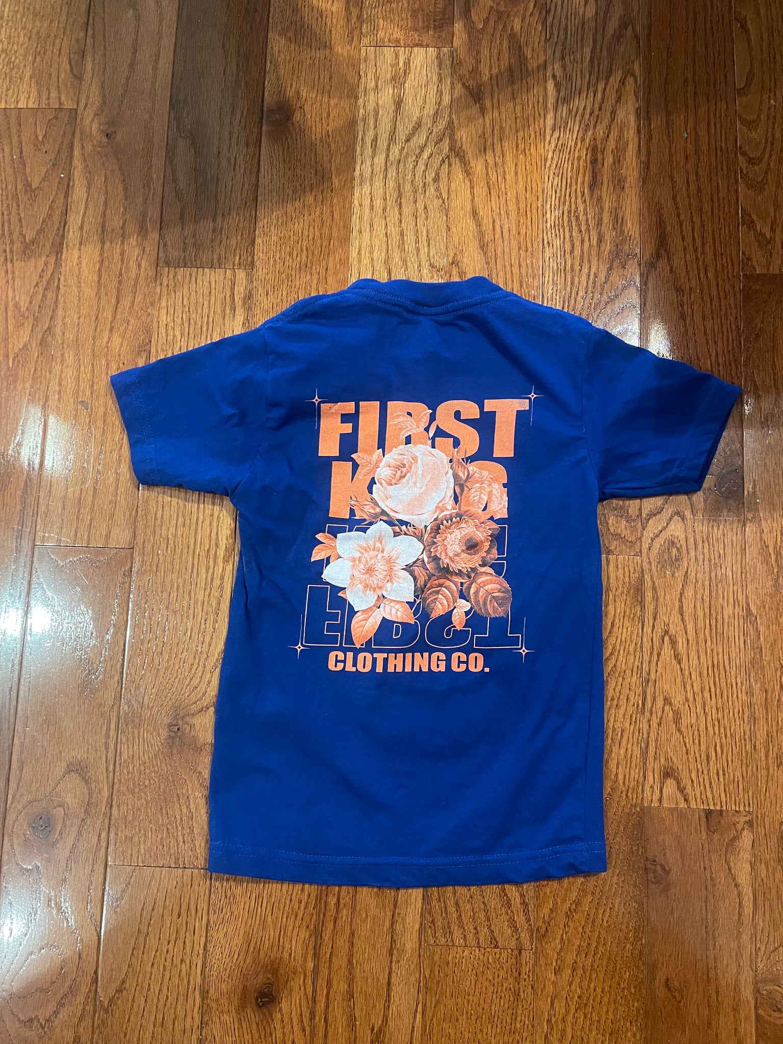 First King Clothing Royal Blue And Orange T Shirt (Kids)