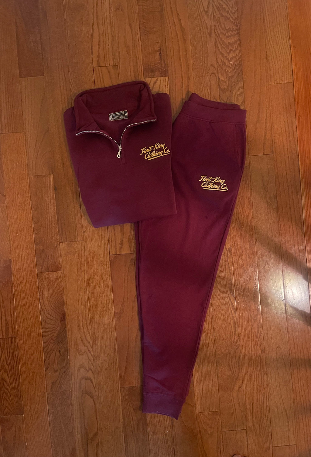 First King Quarter Zip Burgundy Tracksuit