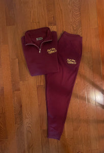 First King Quarter Zip Burgundy Tracksuit